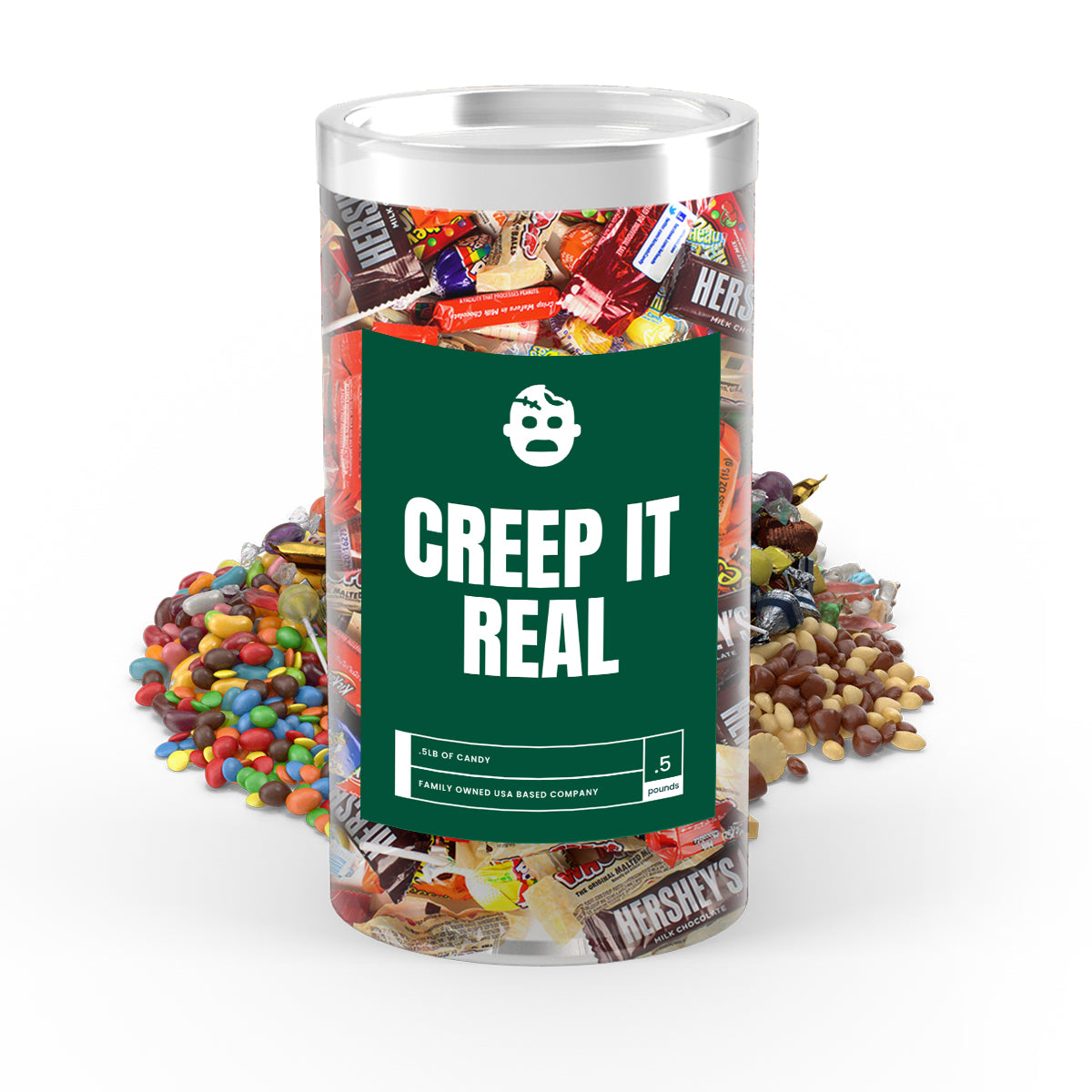 Creep It Real- I Love Candy Halloween Candy Tube