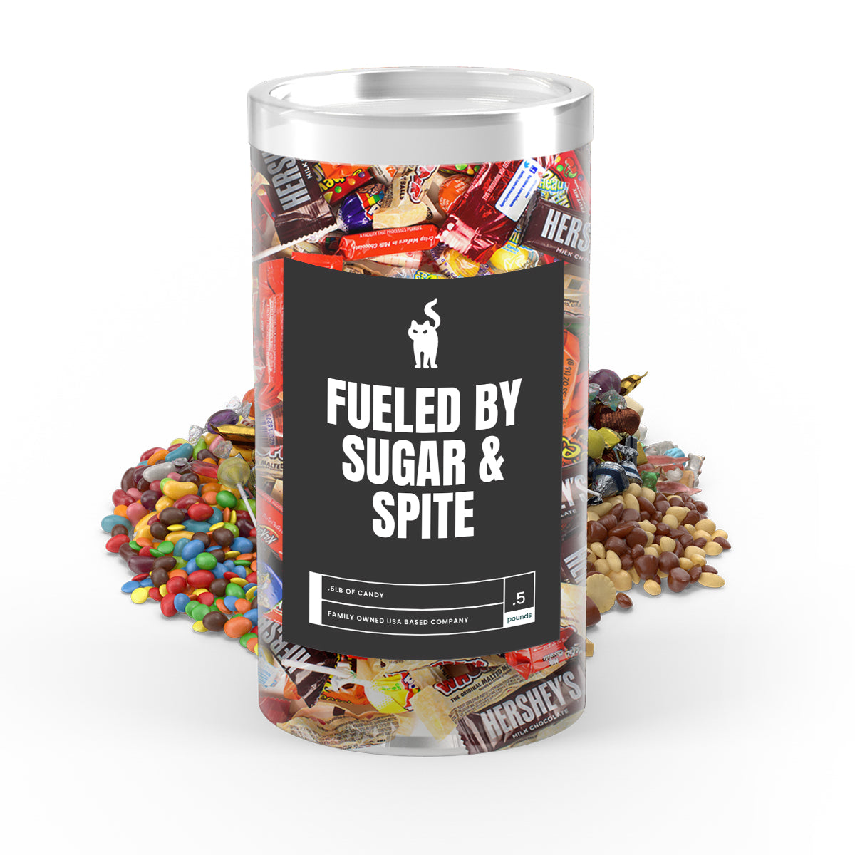 Fueled By Suger & Spite - I Love Candy Halloween Candy Tube