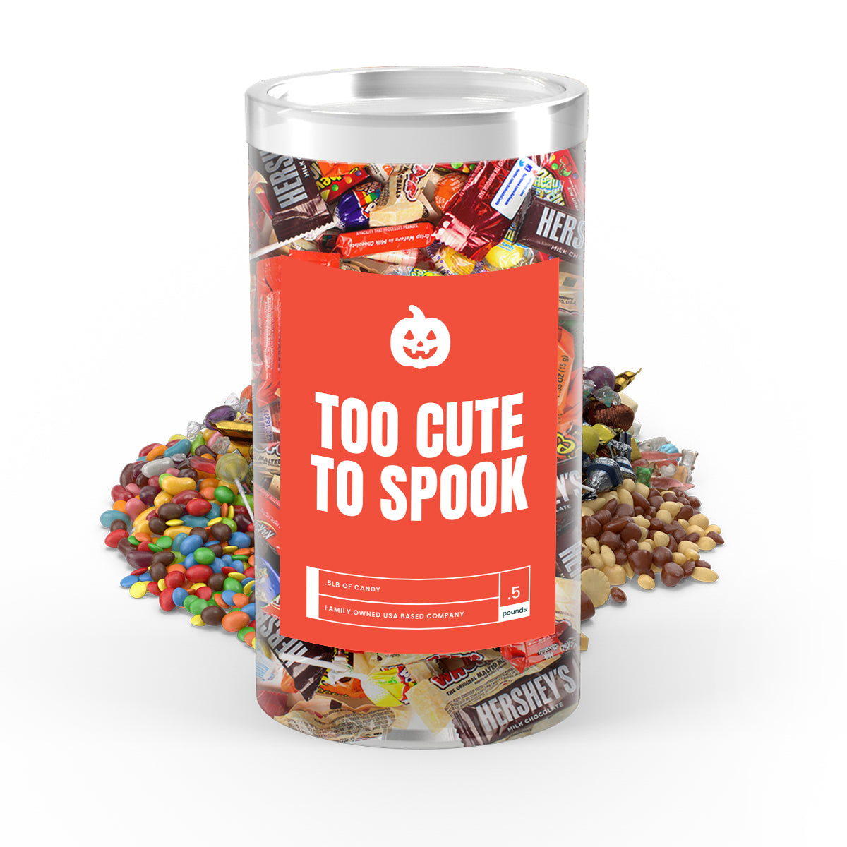 Too Cute To Spook - I Love Candy Halloween Candy Tube