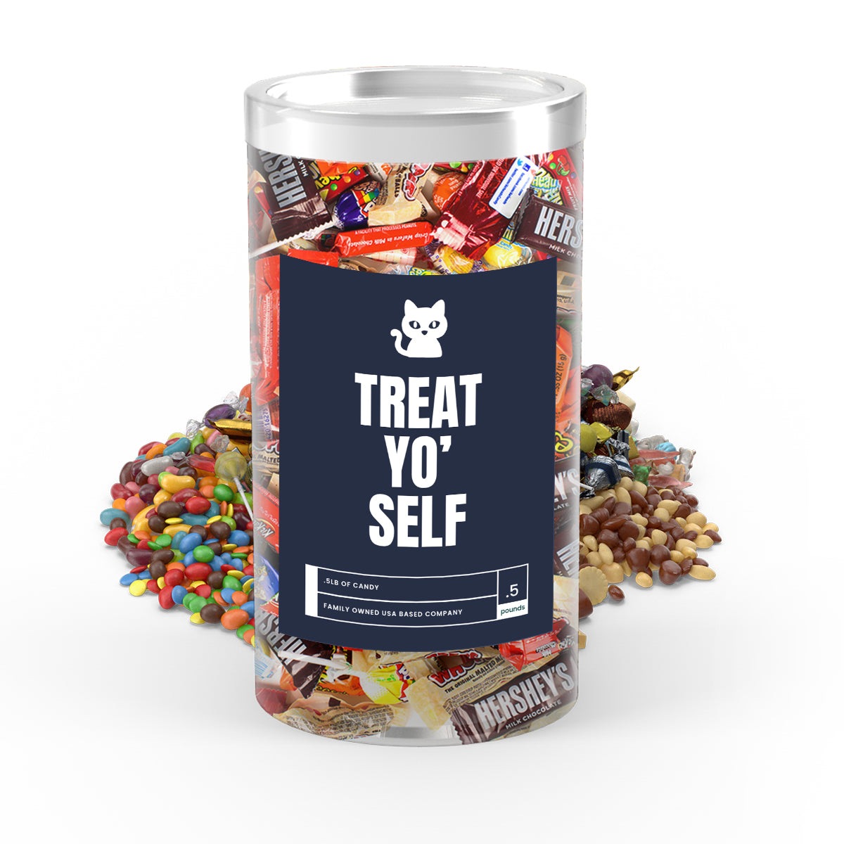 Treat Yo' Self - I Love Candy Halloween Candy Tube