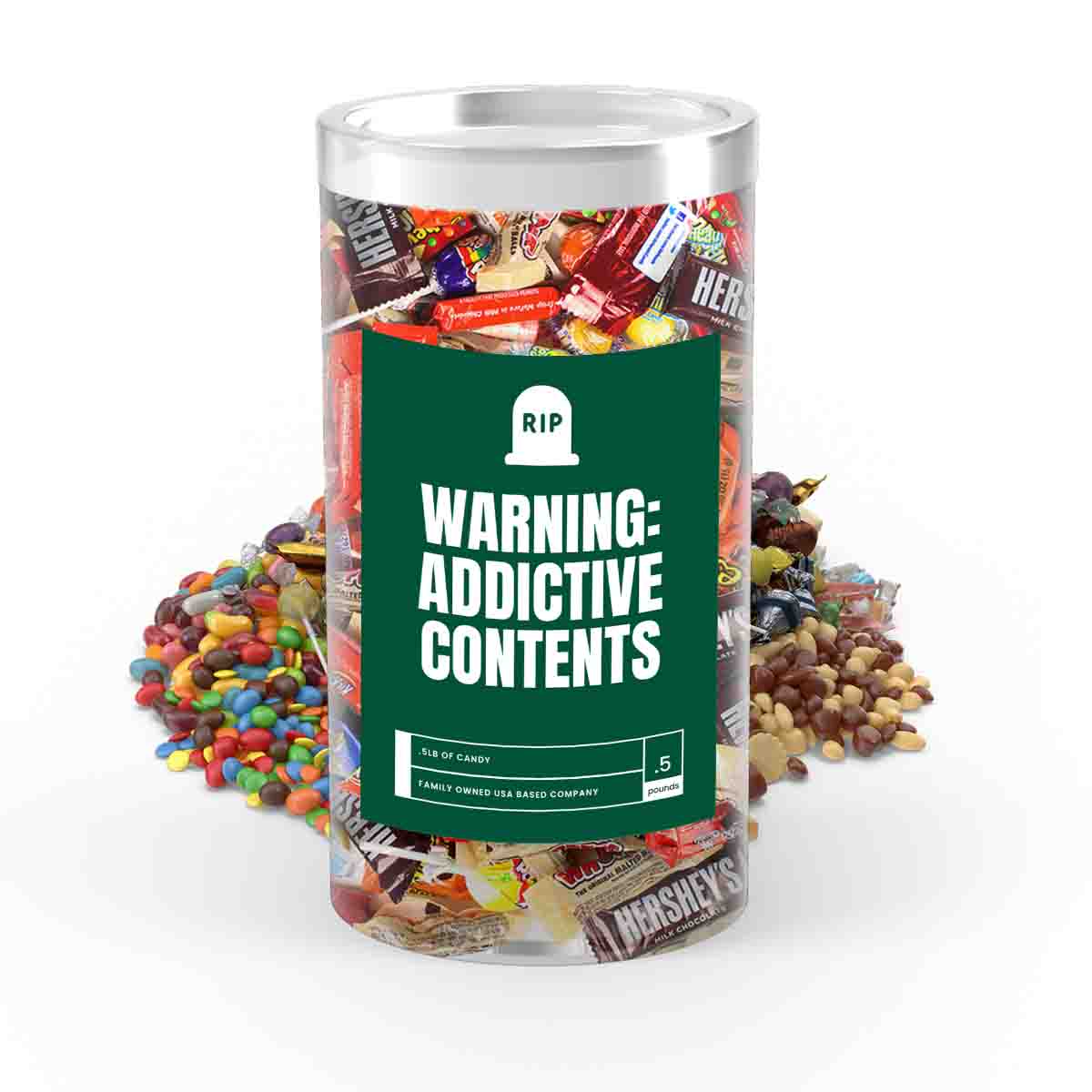 Warning Addictive : Contents - I Love Candy Halloween Candy Tube
