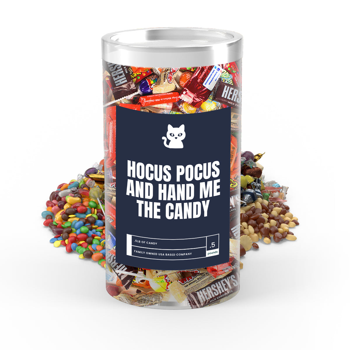 Hocus Pocus And Hand Me The Candy - I Love Candy Halloween Candy Tube