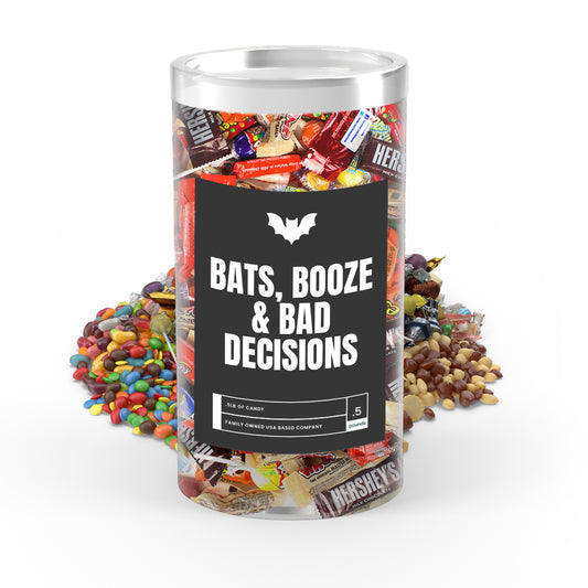Bats, Booze and Bad Decisions - I Love Candy Halloween Candy Tube